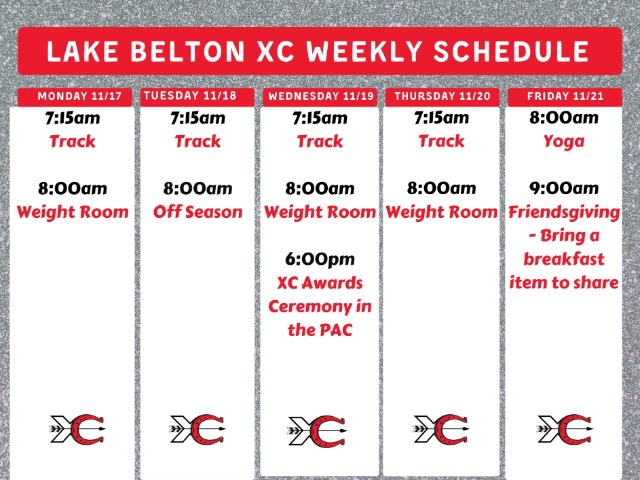 XC Weekly Schedule