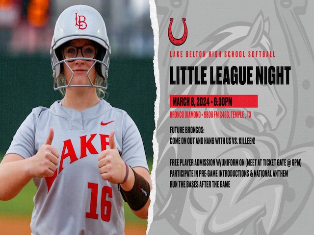 Little League Night at Lake Belton Softball 3/8