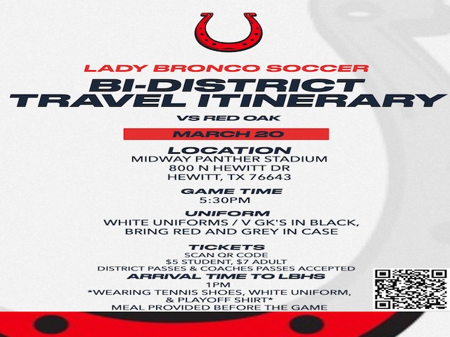 Girls Soccer Bi-District v Red Oak 3/20