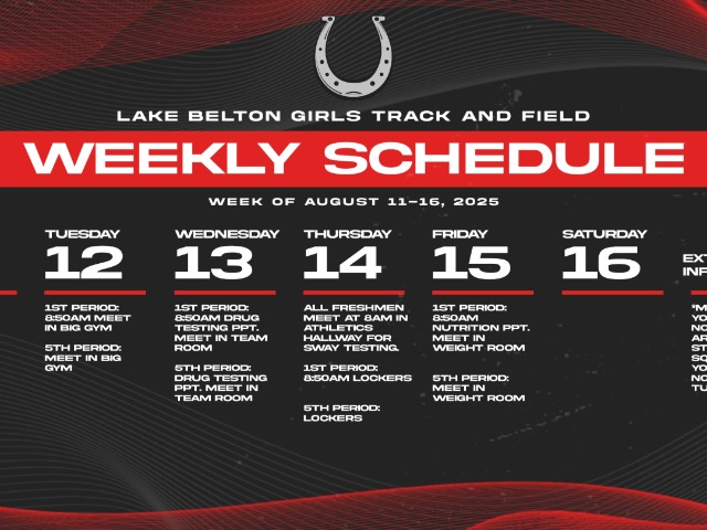 Lake Volleyball Weekly Schedule 8/10-8/16