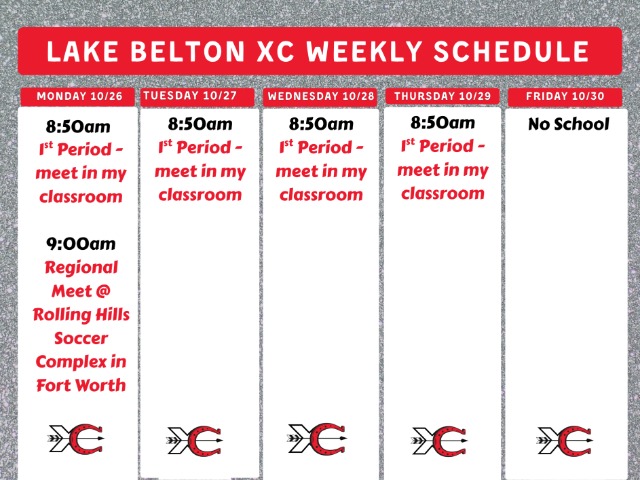 XC Weekly Schedule
