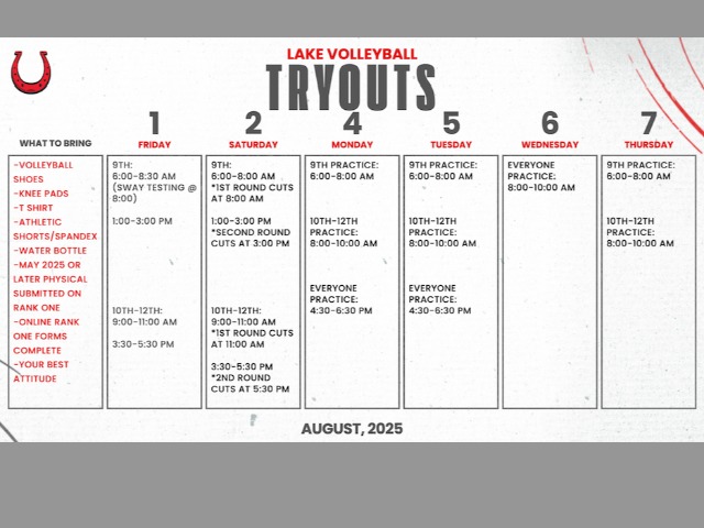 XC Weekly Schedule