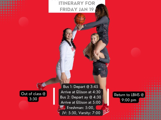 Girls Basketball Itinerary Jan 19 at Ellison