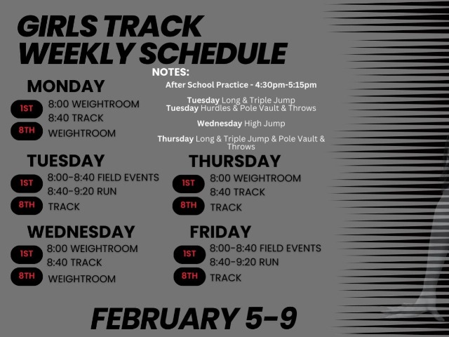 Weekly Schedule | LBHS Girls Track 