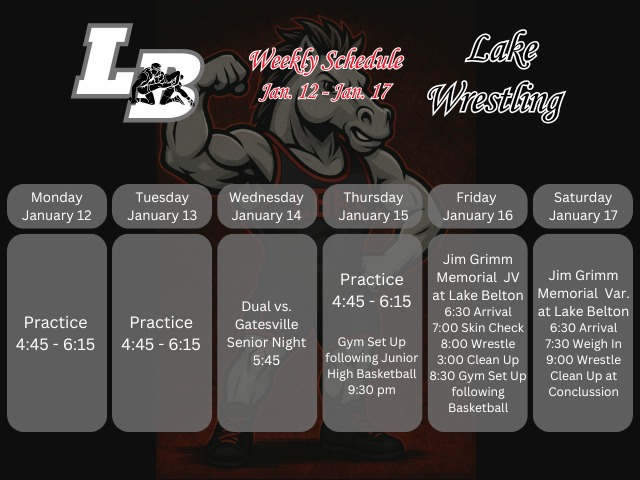 Girl's Track Weekly Schedule January 12-16