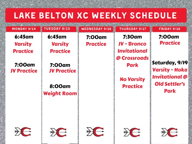 Cross Country Weekly Schedule