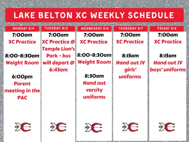 XC Weekly Schedule