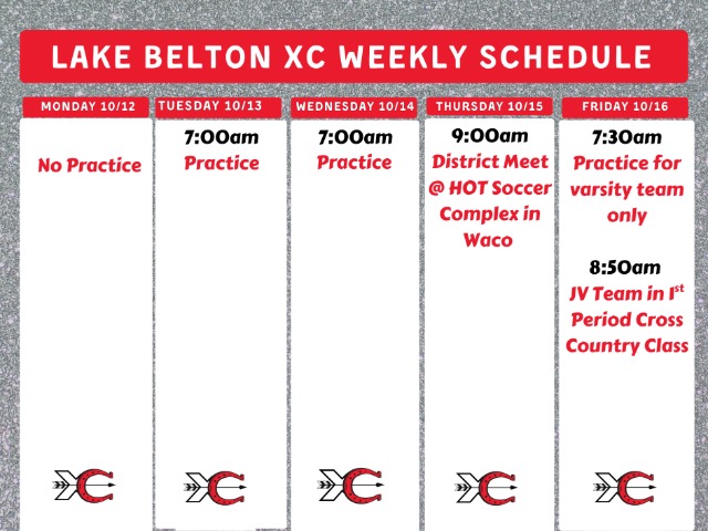 XC Weekly Schedule