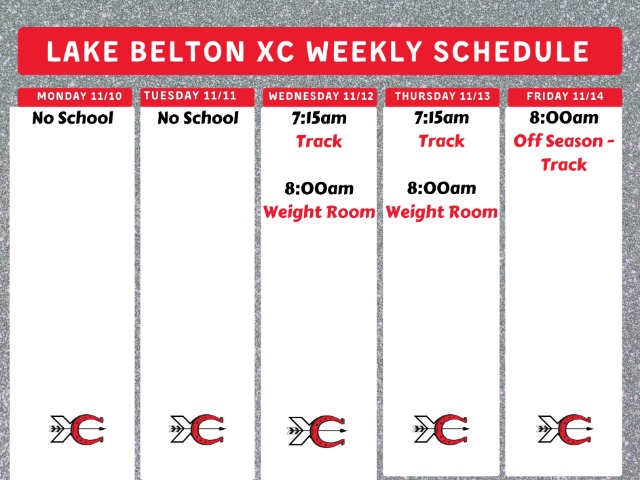 XC Weekly Schedule