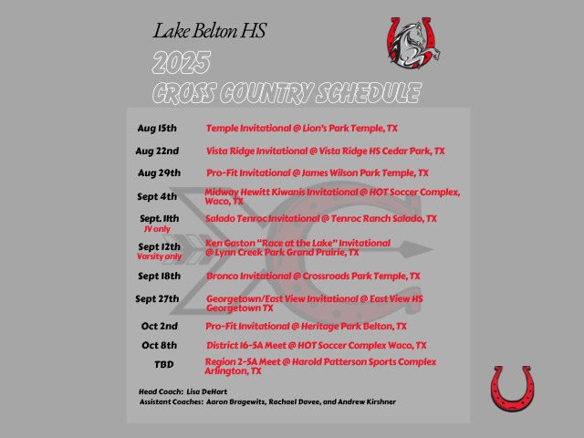 Feb 3 - Feb 7 Boys Track Weekly Schedule