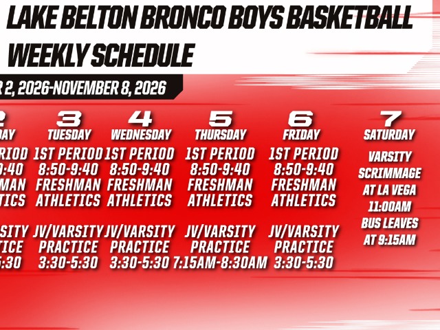 Weekly Schedule November 2nd-8th