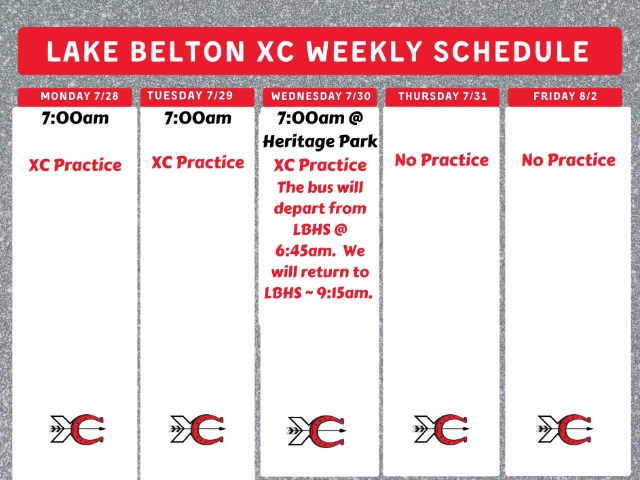 XC Weekly Schedule