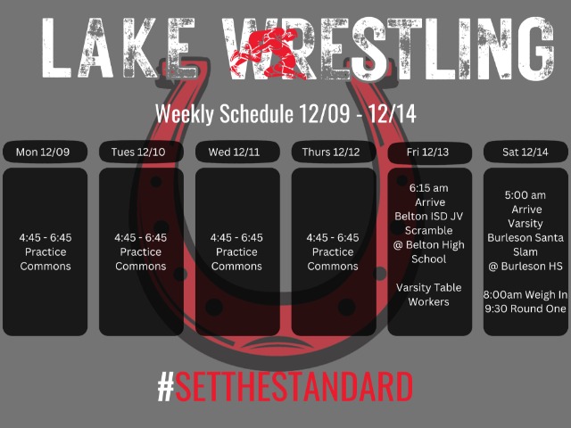 Wrestling Weekly Schedule 12/09 to 12/04