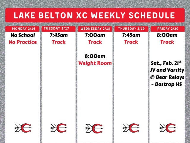 XC Weekly Schedule