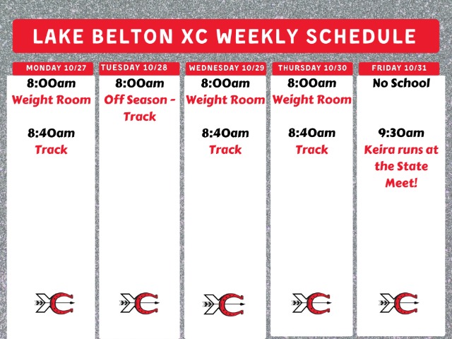 Feb 5 - Feb 8 Track & Field After School Weekly Schedule