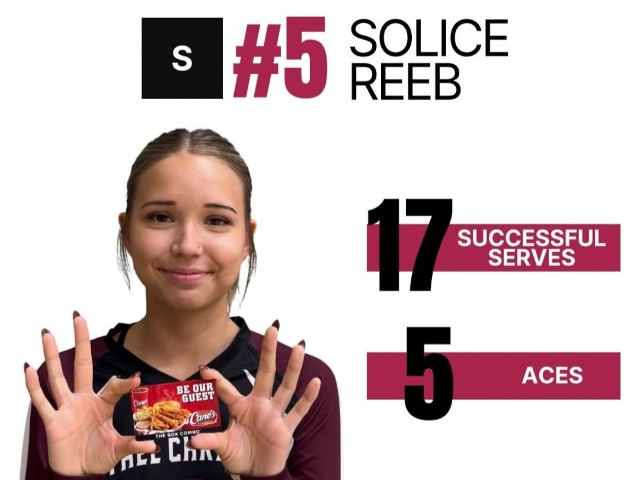 VARSITY GIRLS VOLLEYBALL - Player of Game, Solice Reeb