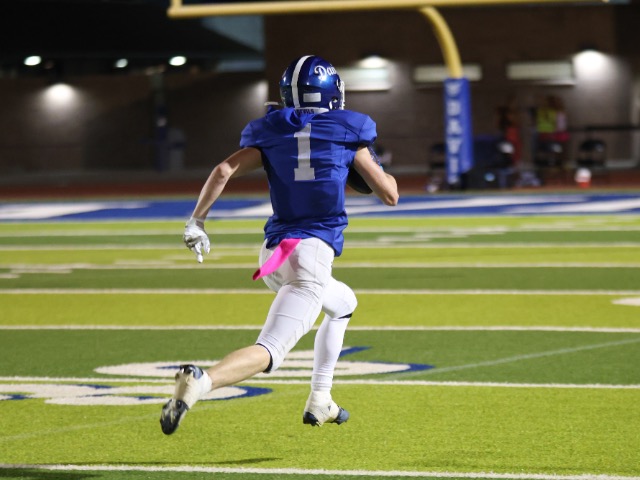 Blue Devil Brody Beckwith runs a 78-yard touchdown to the endzone on Friday vs. Arroyo High