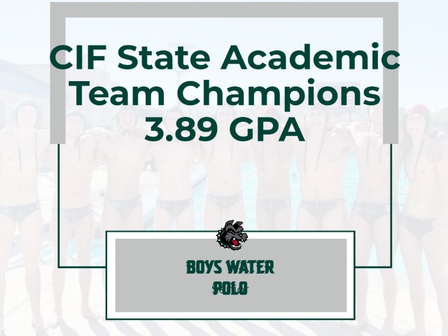 Boys Water Polo Named CIF State Academic Taam Champs image