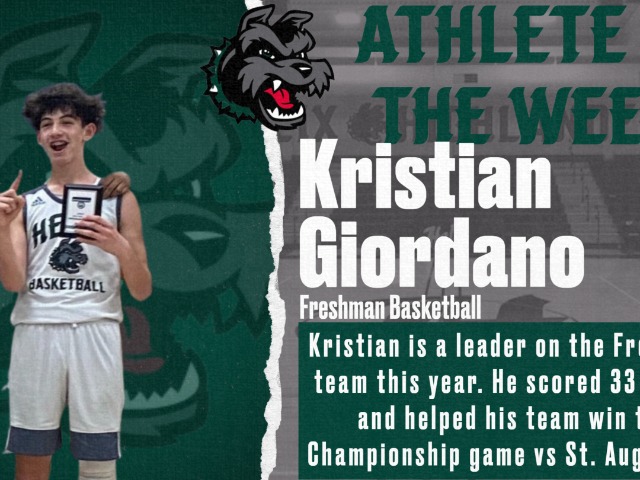 Giordano Named Athlete of the Week