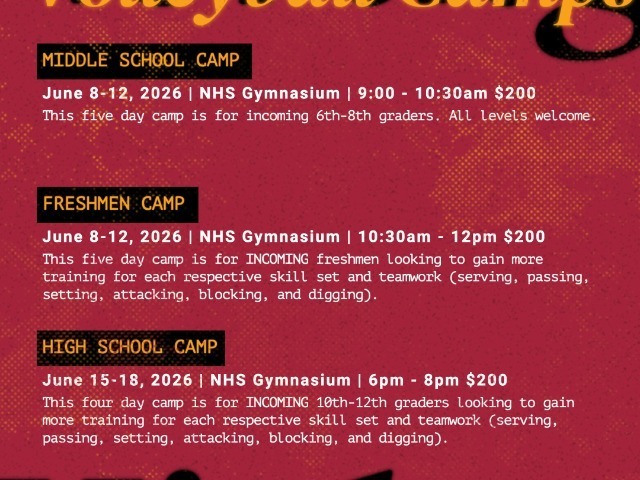 Save the date! 2026 Girls Volleyball camps & road to tryouts