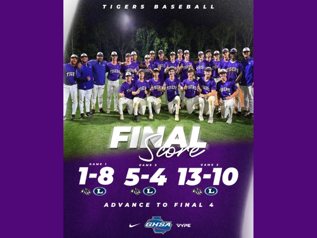 Tigers Baseball Advances to Final Four image 