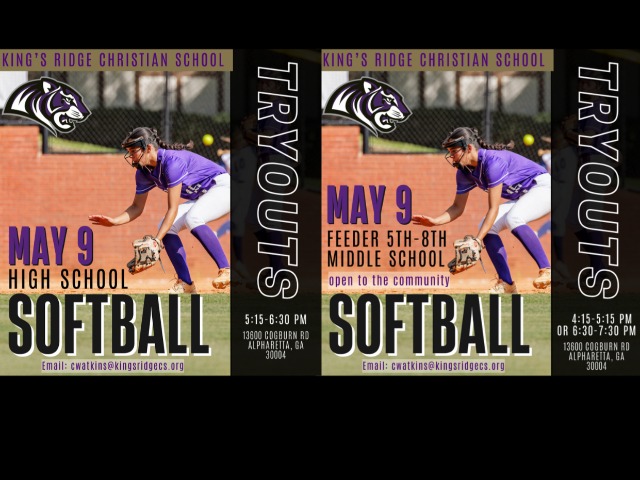 Softball Tryouts May 9th