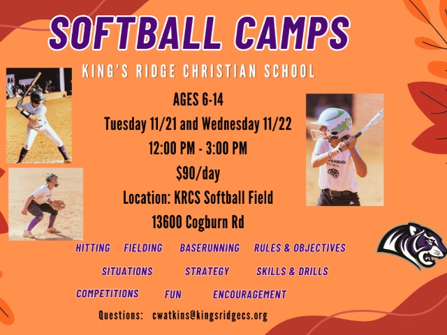 Image for Softball Thanksgiving Week Camps