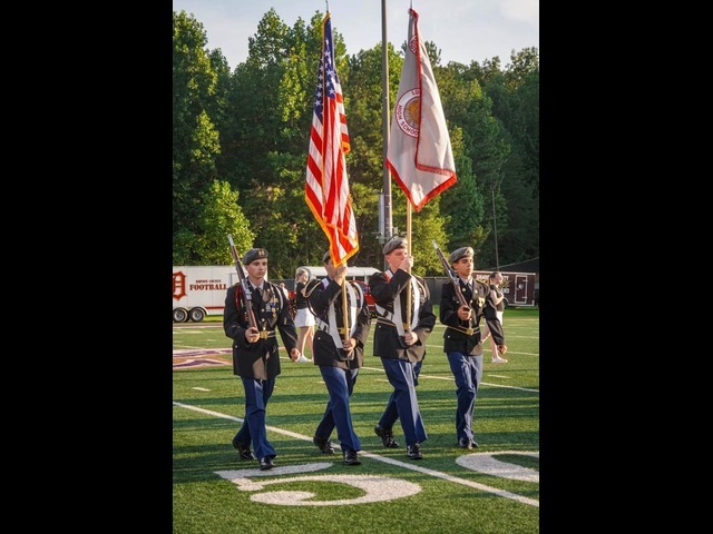 We so appreciate our JROTC Color Guard on Friday nights!