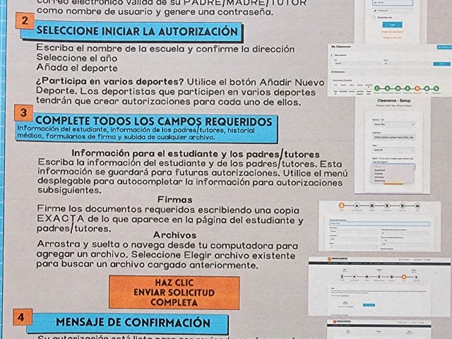 Instrucciones de Autorización Atlética