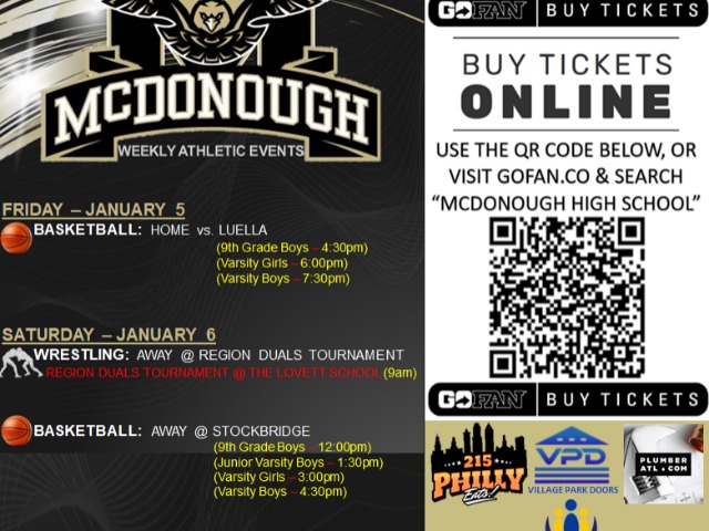 Weekly Athletic Events: January 1st-7th