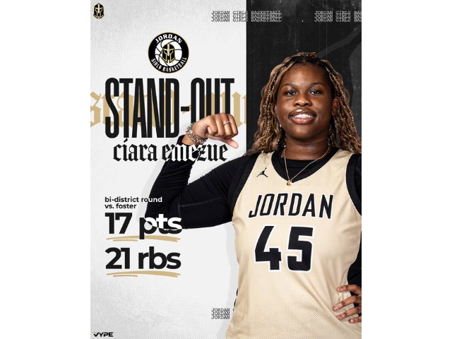 Ciara Emezue 17 pts and 21 rbs in Playoff game vs Foster