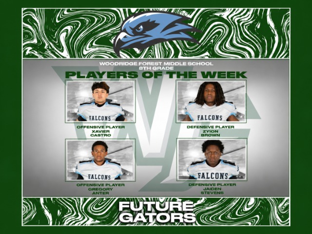 Woodridge Forest Middle School 8th Grade Players of the Week