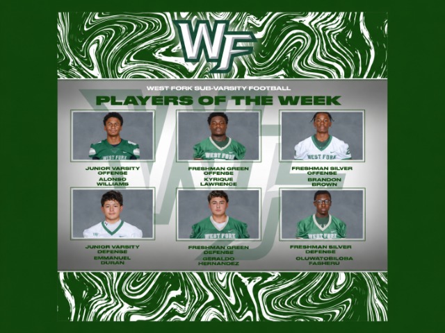 West Fork Sub-Varsity Football Players of the Week