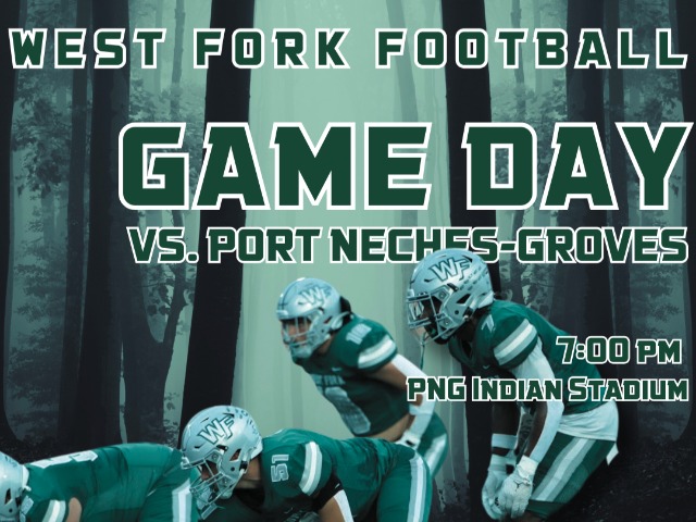 Varsity game day graphic for football game against PNG HS. 