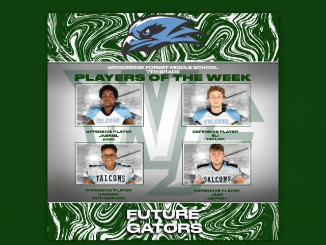 Woodridge Forest Middle School 7th Grade Players of the Week!