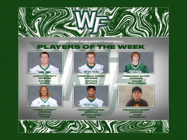 West Fork Sub-Varsity Football Players of the Week