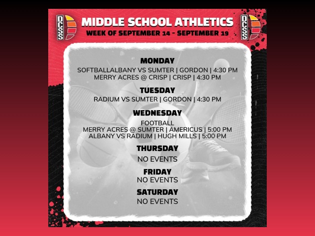 Middle School Athletics This Week