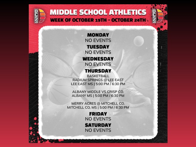 Middle School Athletics This Week