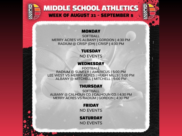 Middle School Athletics This Week
