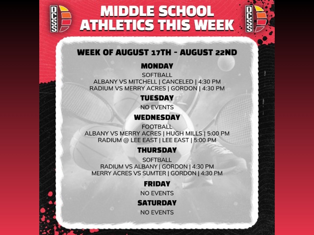 Middle School Athletics This Week