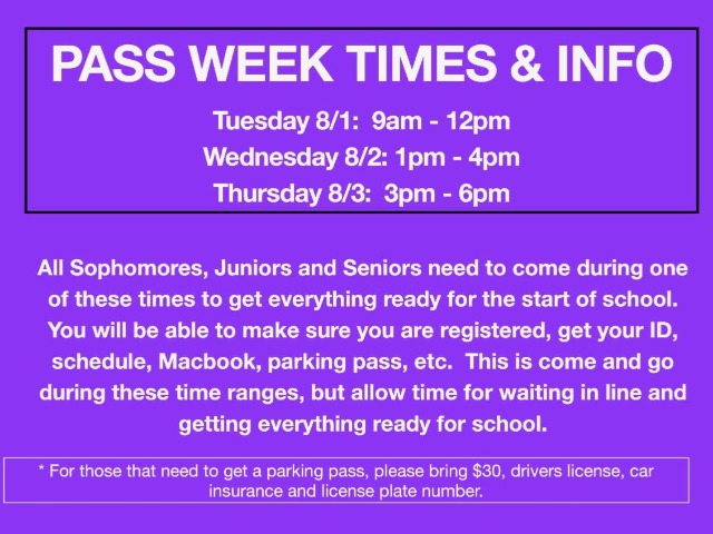 PASS Week Info