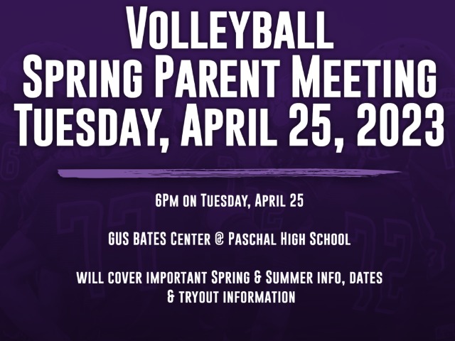 Volleyball Spring Parent Meeting