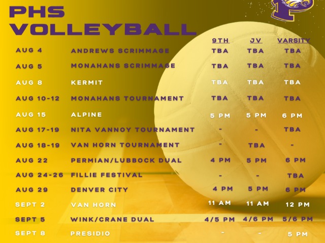 Volleyball Schedule PART 1 2023-2024