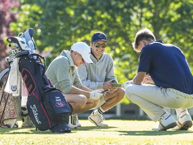 Boys golfers waiting to tee off in the Area 4-AAAAAA Golf Tournament at The Providence Golf Club in Monroe on April 21, 2026