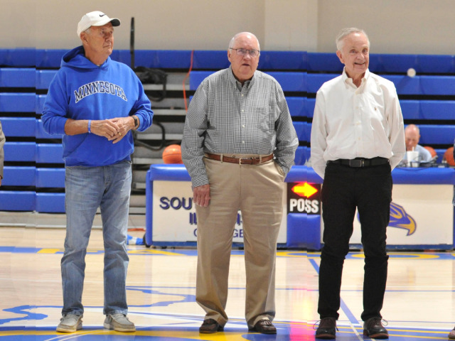 First Falcon Basketball Teams and Cheerleaders Return to SIC 60 Years Later