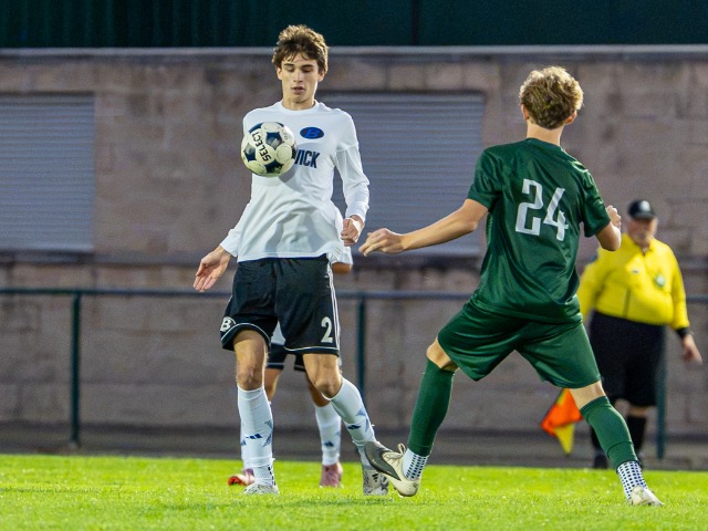 Bradbury Chests the Ball in the First Half