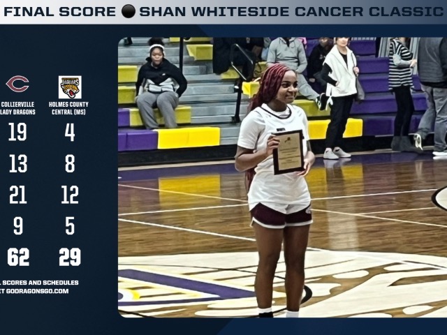 Collierville High School Lady Dragons Dominate in Shan Whiteside Cancer Classic, Defeat Holmes County Central 62-29