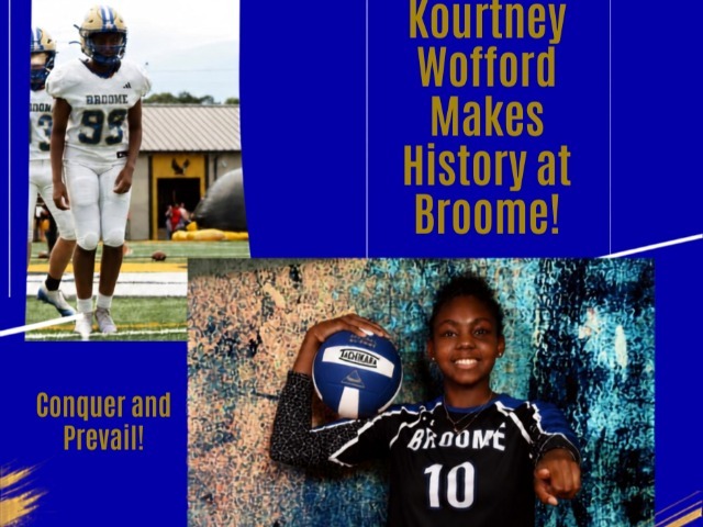Kourtney Wofford Makes Broome Football History