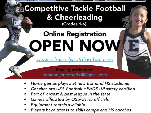 Get involved in Edmond Youth Football NOW!