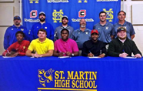 Five St. Martin football players sign JUCO
